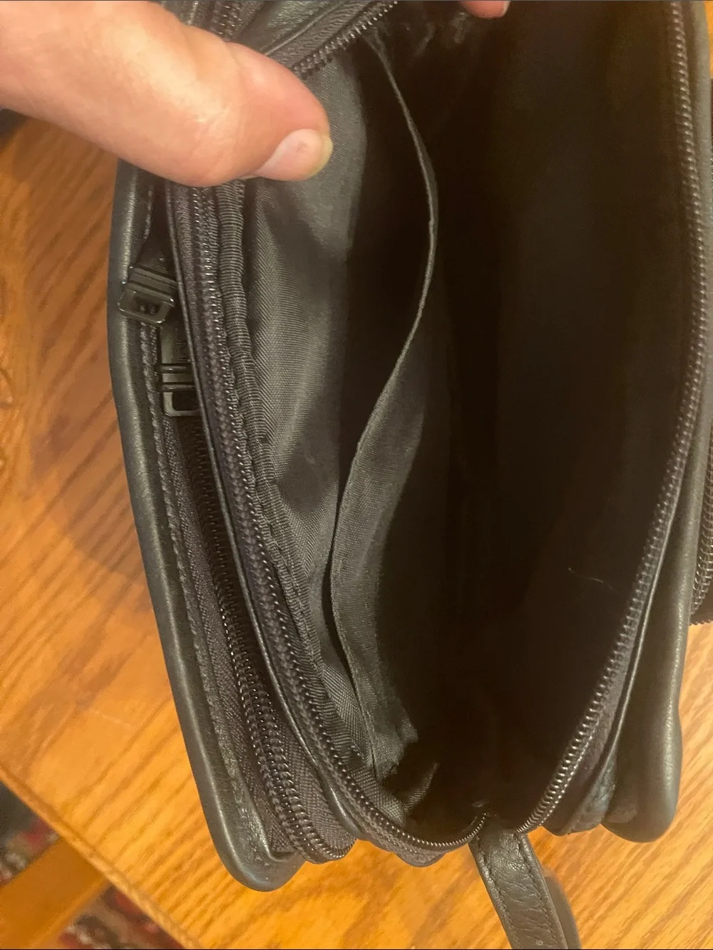 Tumi Black Leather Wristlet Organizer
